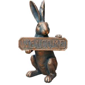 Skeeping Rabbit Statue For Garden Ornament handmade Bronze Rabbit Sculpture Outdoor Lawn Farm Decor Figurine - Product Image 2