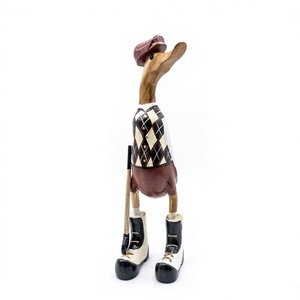 GOLF PLAYER DUCK <b>BAMBOO</b> HANDICRAFT - Product Image 1