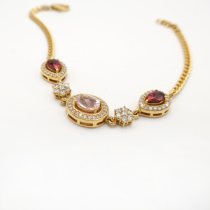 <b>Charming</b> Pink Garnet Pear Bracelet 5x7 Elegant Womens Choice Gemstone Fashion Jewelry Party Wear Choice - Product Image 5