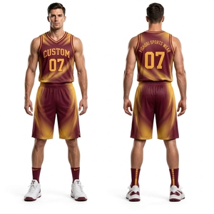 Custom 100% Polyester <b>Navy</b> Gold Basketball Set Sublimation Printed Jersey Shorts Team Sportswear Team Kit - Product Image 4