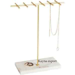 Handmade Modern Simple Design Stainless Steel Jewelry <b>Stand</b> Stylish Marble Polished Decor for Home Living Room Anniversary Gift - Product Image 6