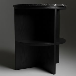 Table d'appoint et de chevet moderne pour salon et chambre, avec étagère, fabriquée au Vietnam en bois d'hévéa écologique et placage MDF, garantie 1 an - Product Image 2