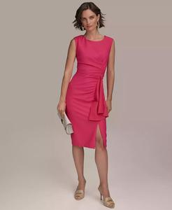 Abito a tubino senza maniche da donna con increspatura drappeggiato - Product Image 1