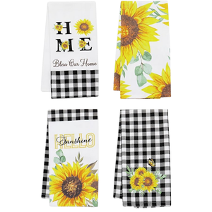 Serviette de cuisine en coton 100% à carreaux, impression numérique personnalisée, tissée, type sac à farine, vente en gros OEM - Product Image 3