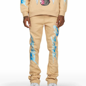 ชุดวอร์มผ้าฟลีซคอตตอน 100% พิมพ์ลายตามสั่ง กางเกงขาบาน เสื้อฮู้ดแบบสวม ชุดวอร์ม 2 ชิ้น สไตล์สตรีทสำหรับผู้ชาย ชุดกางเกงขายาวทรงเข้ารูป - Product Image 4