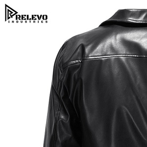 High Quality Men Classic Black Moto Leather <b>Jacket</b>, Collar Zipper Pocket Slim Fit Motorcycle <b>Biker</b> <b>Jacket</b> Premium Outerwear - Product Image 4
