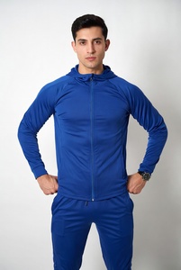 Conjunto de Sudadera con Capucha Negra para Hombre, Color Sólido, Tejido, Deportivo, para Otoño - Product Image 5