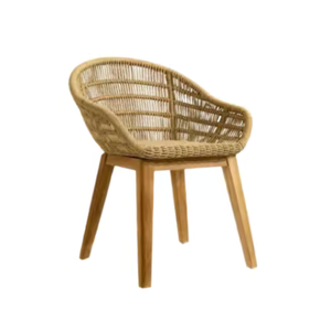 Chaises en osier en rotin pour meubles de patio extérieur Chaises en rotin avec pieds en bois Chaises de salle à manger à vendre - Product Image 5