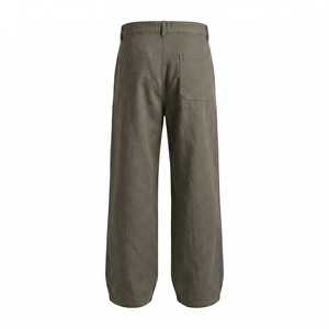Pantalon semi-ample en coton anti-plis à taille mi-haute et devant plat Remi Lightweight avec logo - Product Image 3