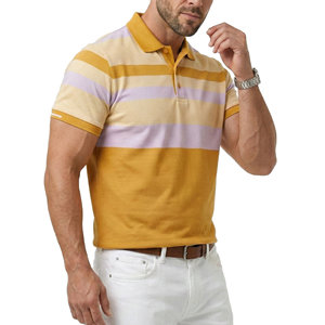 Polos deportivos OEM para hombre, hechos a medida, transpirables, de punto, a rayas, de manga corta, ajustados, al por mayor, para golf. - Product Image 2