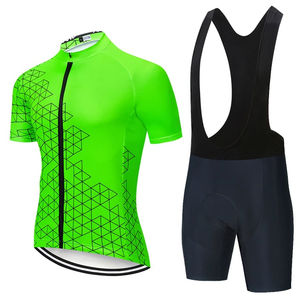 Ensemble maillot et cuissard de cyclisme haute visibilité personnalisé, fluorescent, respirant, pour vélo de route, sublimation OEM - Product Image 5