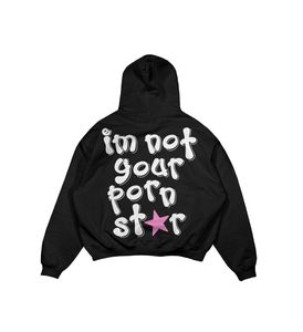 เสื้อฮู้ดดี้สีดำ ผ้าฝ้ายฟลีซ 100% ระบายอากาศได้ดี ทรงโอเวอร์ไซส์ เป็นมิตรต่อสิ่งแวดล้อม สีชมพู สไตล์สตรีทแวร์ สำหรับผู้ชาย บริการ OEM - Product Image 2