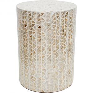 Natural Triangle Pattern Cylinder <b>Stools</b> Mother of Pearl Handcrafted Mosaic <b>Small</b> Side Table Living Room Bedroom Decor Use - Product Image 1