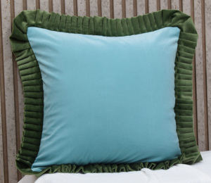Housse de coussin en velours à volants personnalisée, luxueuse et douce, pour canapé et lit, fournisseur en gros, article tendance - Product Image 4