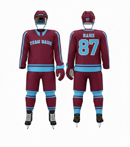 Usine OEM d'uniformes de hockey sur glace professionnels |   Maillots de hockey en maille 100% polyester avec logo personnalisé imprimé |   Vente en gros de couleurs personnalisées - Product Image 1