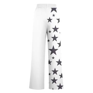 Pantalon large taille haute coupe bootcut longueur totale pour femme, décontracté, avec cordon de serrage, coupe ample, écoresponsable, poches, couleur unie - Product Image 2