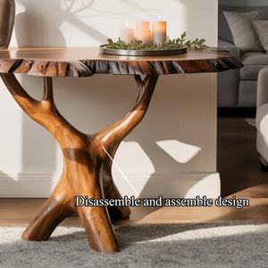Handmade Solid <b>Wood</b> Console <b>Table</b> - <b>Rustic</b> Farmhouse Decor Solid Natural <b>Wood</b> Entryway Mid Century Home Decor - Product Image 4