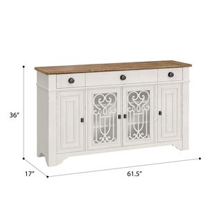 Wallace & Bay Serveur de rangement de cuisine brun et blanc Haidel - Product Image 4