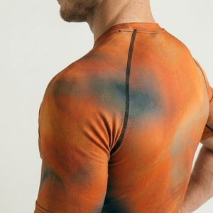 Men Compression Jersey Short Sleeve Shirt Blank Custom Print Fitted Sporty Gym Fitness Bodybuilding Training Athletic Muscle - Product Image 3