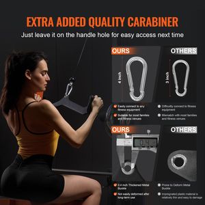 Set di 5 Accessori per Macchina a Cavi LAT Pulldown: Barra a T, Barra a V, Barra per Tricipiti, per Esercizi di Forza Schiena e Accessori per Macchine Fitness - Product Image 4