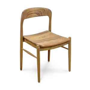 Silla de Comedor de Madera de Teca Sólida de Estilo Escandinavo con Acabado Natural para Muebles de Comedor Contemporáneos - Product Image 4