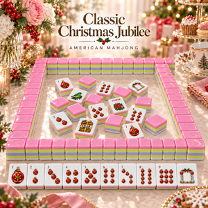 Tuiles de Mahjong américaines classiques de Noël en acrylique, 160 pièces, ensemble de tuiles de Mahjong pour fête de Noël - Product Image 2