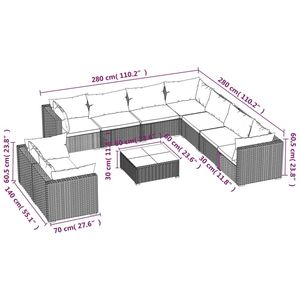 Grand ensemble de salon de jardin modulaire en rotin PE brun, mobilier d'extérieur modulaire haut de gamme - Product Image 6