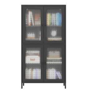 Libreria Classica in Metallo Autoportante con 4 Ante e 4 Ripiani per Soggiorno e Conservazione Domestica - Product Image 6