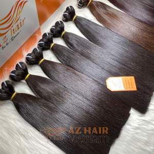 Extensiones de cabello liso de hueso negro vietnamita crudo Longitud completa Doble dibujado Precio de fábrica al por mayor - Product Image 3