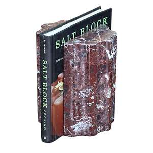 Porte-livres en marbre zèbre rouge, pierre naturelle de haute qualité, design gravé, certifié ISO9001, décoration pour la maison et le bureau, emballage personnalisable - Product Image 1