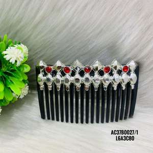 Peineta de Pelo Ligera de 8 cm con Diseño Geométrico y Floral, Chapada en Oro y Plata, de Aleación de Zinc - Product Image 2