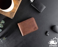 Dompet Pria Kulit Asli Pendek Model Vintage Mewah Anti RFID dengan Penutup Terbuka, Branding Kustom, dan Ukuran yang Dapat Disesuaikan LWM-0119