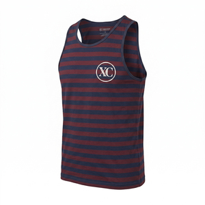 Customized Front Poly Cotton Blend Men's Casual Gym Tank <b>Top</b> Blank Solid Silk Screen Printing Knitted Breathable Quick Dry - Product Image 3