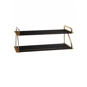 Minimalist <b>Wall</b> Mounted Metal <b>Shelf</b> Three Layer Rectangle Design Durable Storage Rack For Living Room And Bathroom Use - Product Image 6