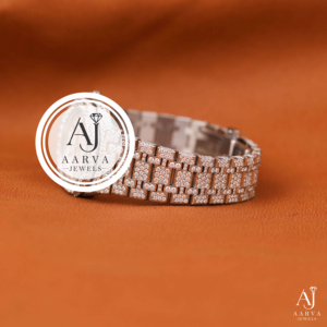 AARVA JEWELS นาฬิกาข้อมือผู้หญิงสุดหรู 30 มม. สแตนเลสสตีล ขอบเพชร อะนาล็อกควอตซ์ พร้อมหน้าปัดคริสตัลแซฟไฟร์ - Product Image 4