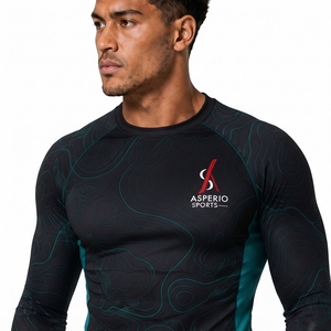 Camiseta de Manga Larga para Hombre, Transpirable, de Secado Rápido, Spandex/Poliéster, con Color y Logotipo Personalizables para Ropa Deportiva - Product Image 4