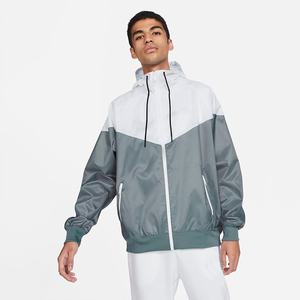 Men'<b>s</b> Color Blocking Hooded Windproof Racer <b>Jacket</b> With Zipper Closure Sporty Style Autumn Wear - Product Image 1