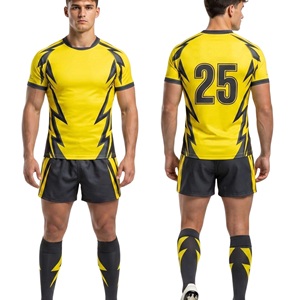 Tenues de rugby pour hommes et femmes, offrant une tissu respirant haute performance, une coupe courte et flexible, une construction durable, personnalisables pour les équipes - Product Image 1