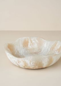 Bol en résine poli fait main élégant, finition texture pierre, écologique, minimaliste, décoratif, pour service et présentation de table haut de gamme - Product Image 1