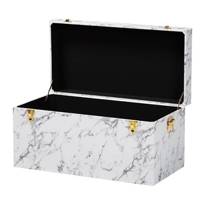 Elegant Marble Texture Storage Trunk Perfect For Bedroom Living Room Organization And Gift Presentation Wholesale From India - Product Image 1