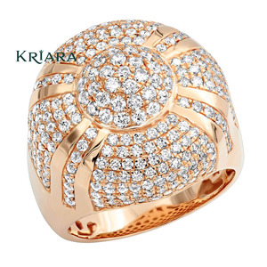 Anillo de Diamante Cultivado en Laboratorio Chapado en Oro Rosa sobre Plata 925 para Hombre, Corte Brillante Redondo, Joyería Unisex de Lujo para Uso Diario - Product Image 1