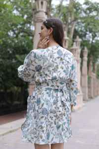 Vestido corto indio hecho a mano con estampado de bloques de algodón para mujer, vestido elegante para fiesta, regalo de novia personalizado para ella en oferta - Product Image 2