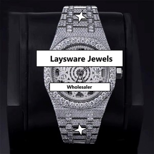 Montre mécanique personnalisée de luxe pour homme, étanche, style hip-hop, avec cadran en verre analogique et moissanite VVS couleur D en acier inoxydable - Product Image 1
