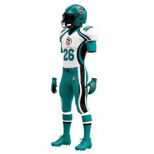 Ensemble d'uniformes de football internationaux Clue pour hommes – Maillot, pantalon, gants et chaussettes personnalisés en polyester respirant imprimé par sublimation pour adultes - Product Image 3