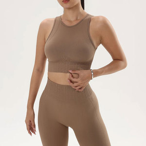 Leggings de Yoga de Punto Sin Costuras, Cintura Alta, con Diseño Acanalado, para Mujer, Fabricación Directa de Fábrica, OEM, Logotipo Personalizado - Product Image 6