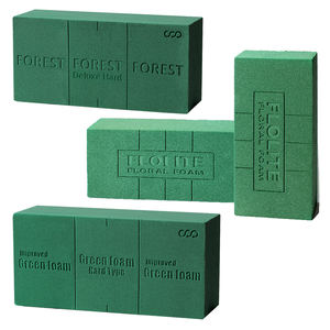 Mousse florale humide de taille standard 23cmx11cmx8cm, couleur verte, idéale pour la décoration de mariage, mur floral, table, fleurs fraîches - Product Image 1