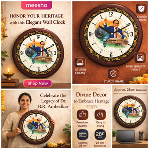 Dr BR Ambedkar Personalized <b>Silent</b> Quartz Wall <b>Clock</b> Printing Technique-Inspirational Home Decor Gift Mother's Day Graduation - Product Image 3