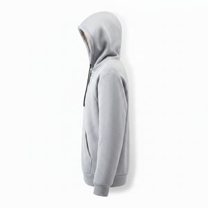 Sweat-shirt à capuche épais et doublé polaire pour homme, coupe ample, avec impression numérique, 100 % coton, anti-boulochage, uni, 400 g - Product Image 3