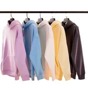 ผลิตเสื้อฮู้ดดี้คอตตอน/โพลีเอสเตอร์ทรงหลวมแบบสวมหัว ยูนิเซ็กซ์ สั่งทำได้ ผ้าฟลีซหนาน้ำหนัก 320 กรัม เสื้อสเวตเชิ้ตเปล่าไซส์ใหญ่ - Product Image 2