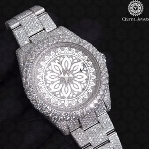 Charm_Jewels Luxury Stainless Steel Bracelet 20mm <b>Diamond</b> Paved Folding Clasp Men's Fashion Jewelry - Product Image 3